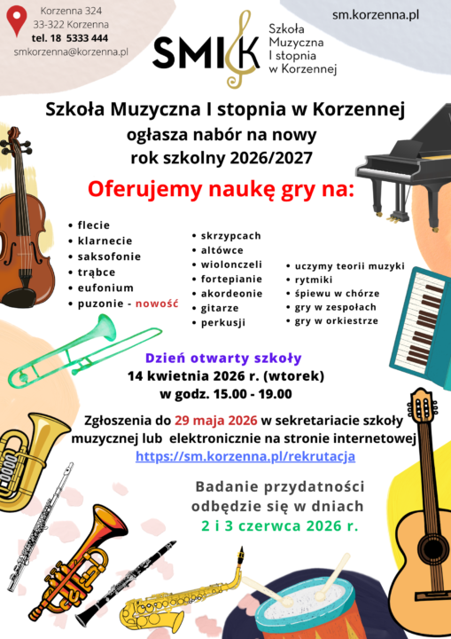 Miniaturka artykułu 🎶 Rekrutacja na rok szkolny 2026/2027 🎶